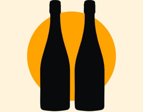 two black bottles of champagne