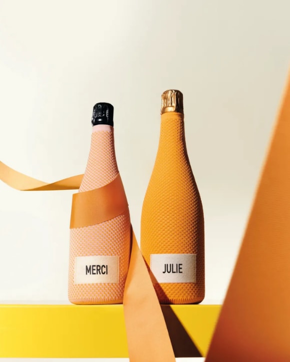 Veuve Clicquot bottles in Veuve Clicquot Ica jackets