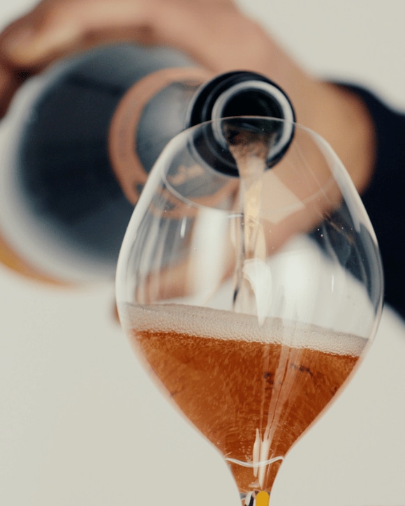 Veuve Clicquot A Clicquot Taste Brut Ros&eacute; and a glass