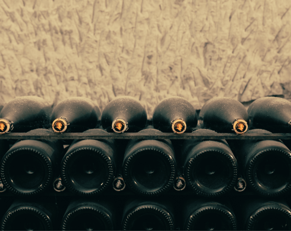 Stored champagne bottles Stored champagne bottles