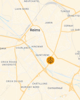 Café Cliquot map Reims 