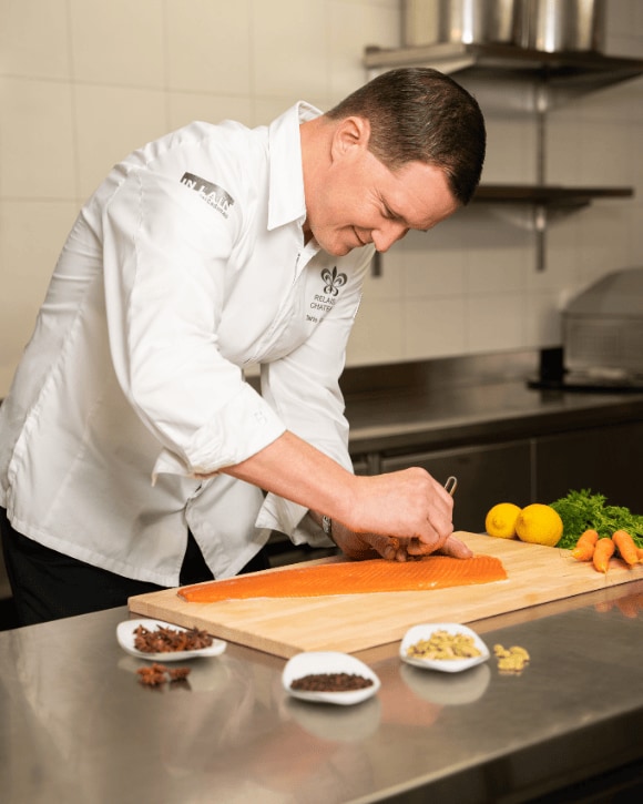 Chef Dario Cadonau cooking Chef Dario Cadonau cooking