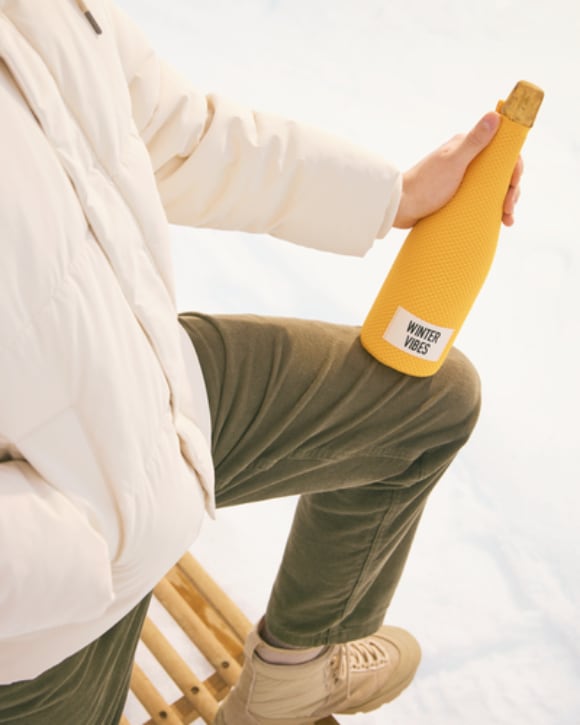 Veuve Clicquot champagne in ice jacket 