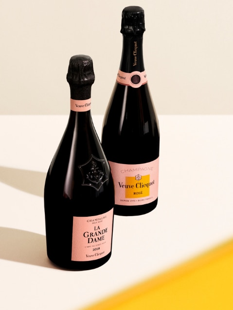 2 bottles of Veuve Clicquot champagne: La Grande Dame and Brut