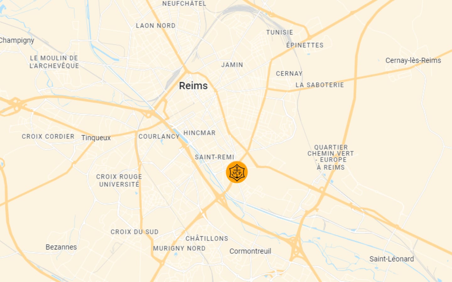 Map Veuve Clicquot Reims