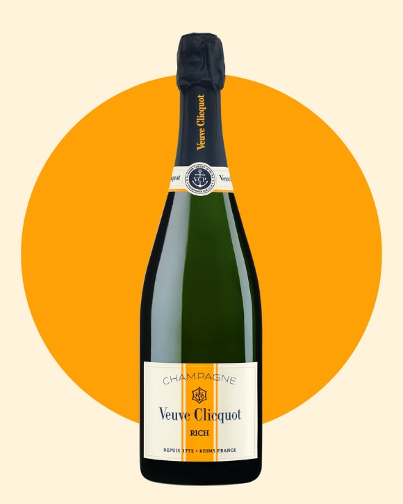 Bottle of RICH champagne