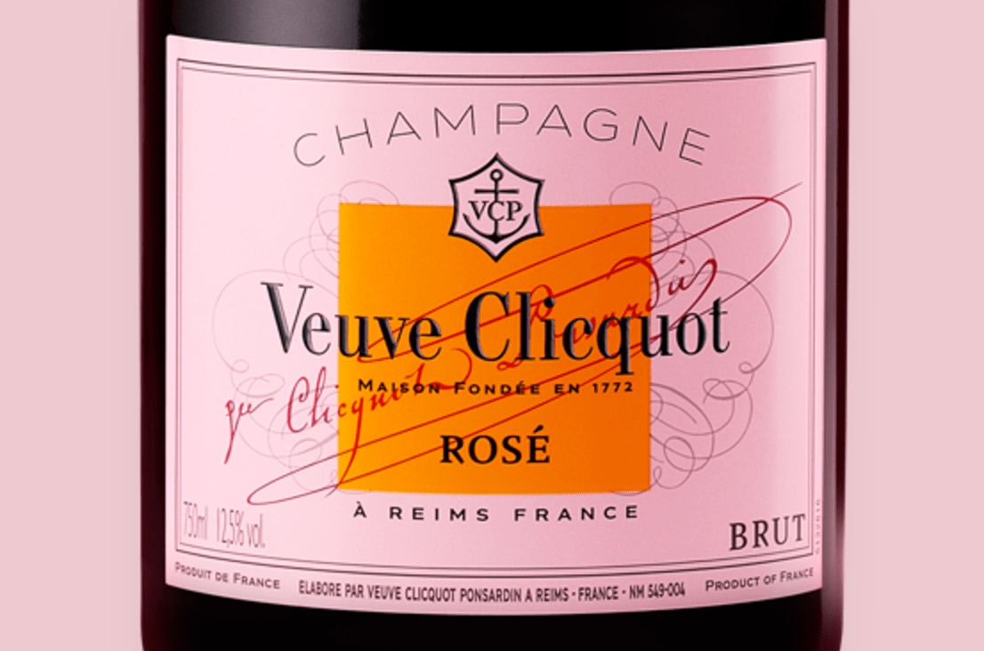 Etiqueta de champagne Veuve Clicquot Rosé