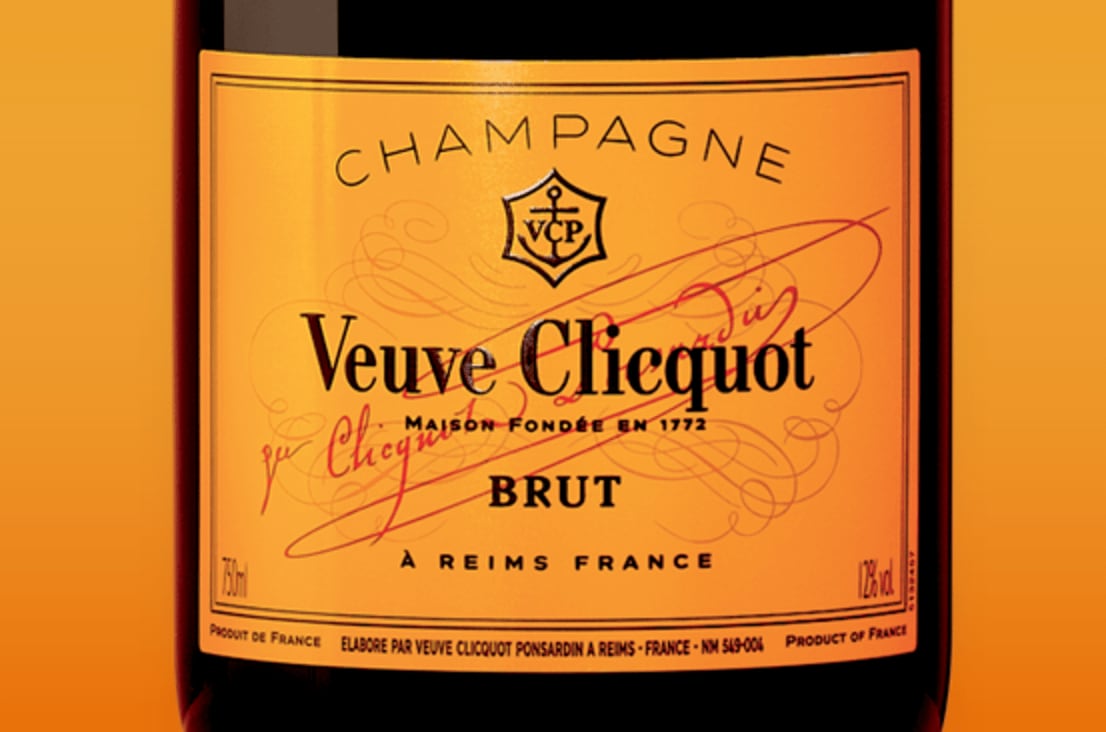 Étiquette de Champagne Veuve Clicquot Brut